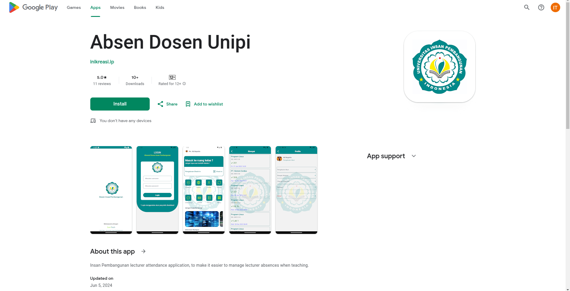 Aplikasi Absen Dosen UNIPI